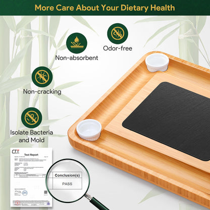 Easoger Large Bamboo Charcuterie Boards, Cheese Platter with 2 Drawers, Serving Knife, 2 Ceramic Bowl - Unique Housewarming, Wedding and Bridal Gift