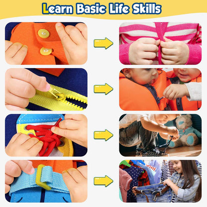 Winblo Toddler Busy Board - Montessori Toys for Toddler Boy Birthday Gift, Educational Learning Sensory Busy Book for Toddler Boys, Toddlers Activities Travel Toys for Airplane Car