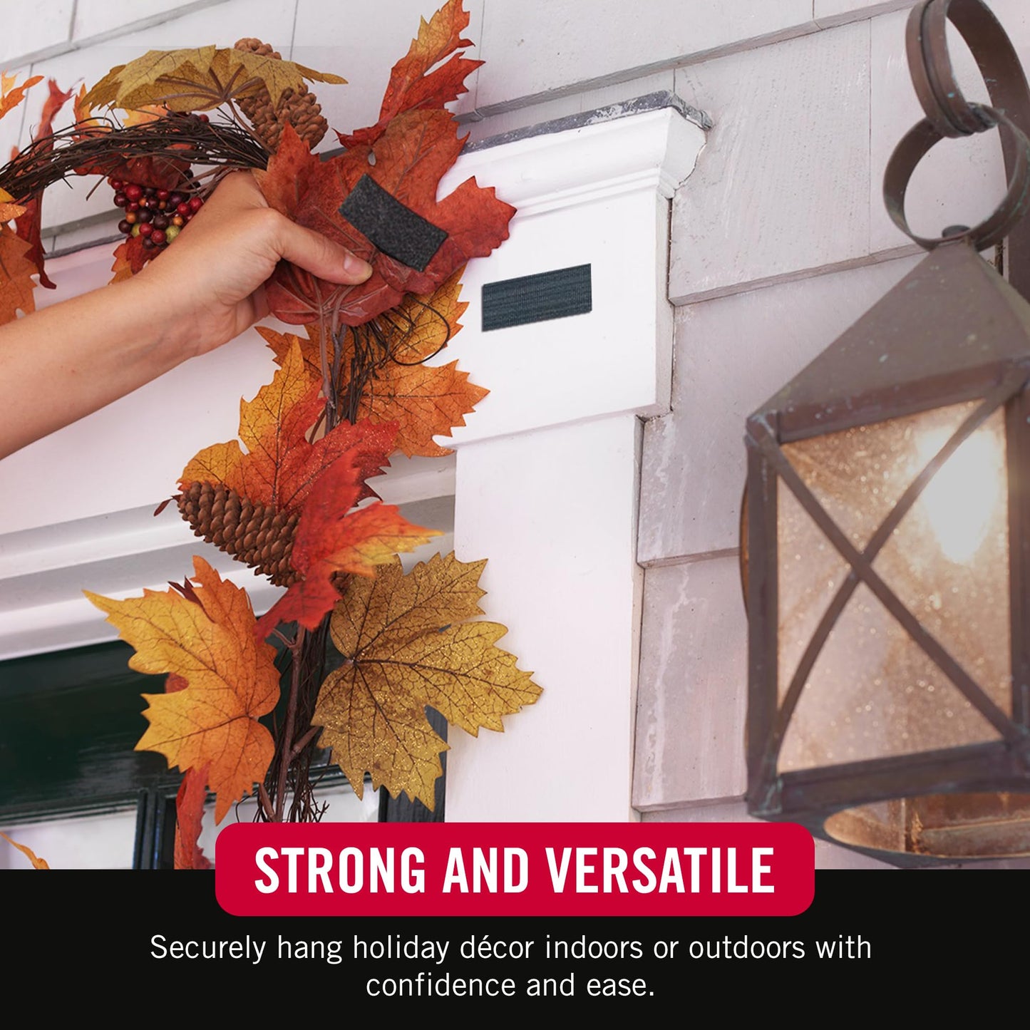 VELCRO Brand Heavy Duty Fasteners | 4x2 Inch Strips with Adhesive 8 Sets | Holds 10 lbs | Black Industrial Strength Stick On Tape | Indoor or Outdoor Use (VEL-30703-USA), 8 Count (Pack of 1)