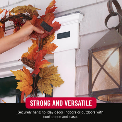 VELCRO Brand Heavy Duty Fasteners | 4x2 Inch Strips with Adhesive 8 Sets | Holds 10 lbs | Black Industrial Strength Stick On Tape | Indoor or Outdoor Use (VEL-30703-USA), 8 Count (Pack of 1)