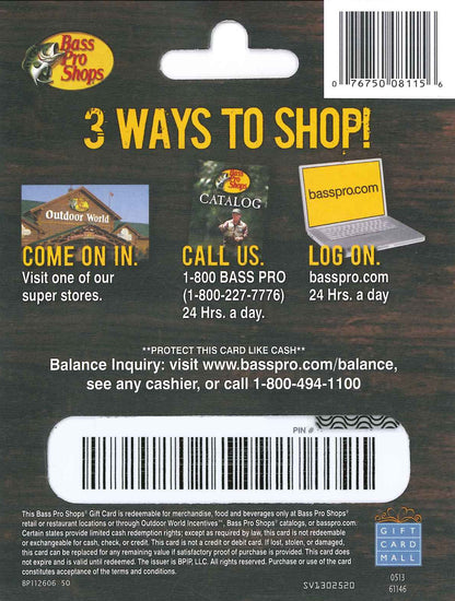 Bass Pro Shops Gift Card $50