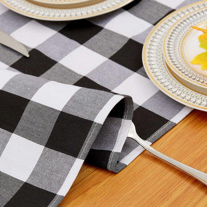 Buffalo Plaid Table Runners 2 Packs 13x84 Inches Black and White Check Table Runner Fall Thanksgiving Table Runners for Parties