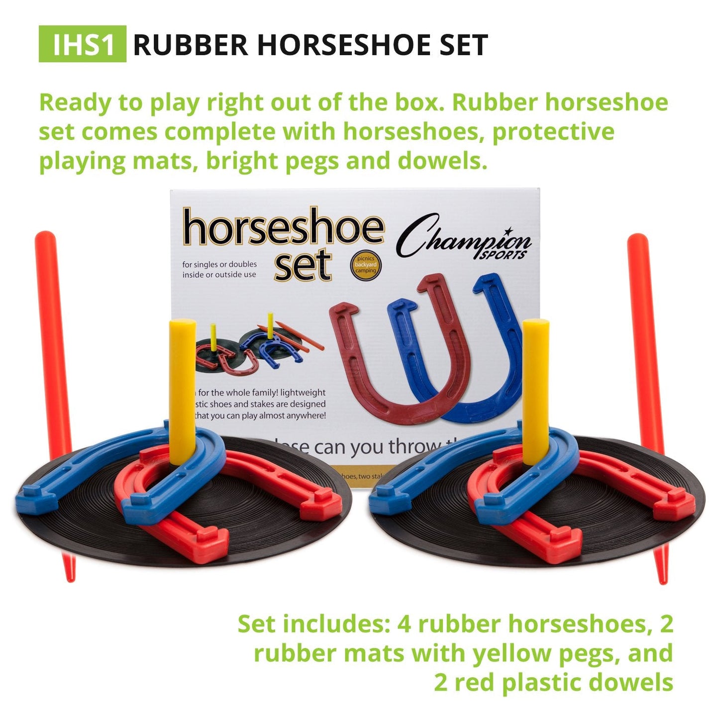 Champion Sports Indoor/Outdoor Horseshoe Set Red