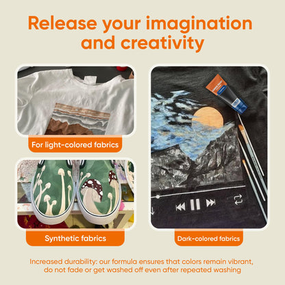 7 Artists Sky Blue Fabric Paint 2 fl. oz – Light Blue Fabric Paint for Clothes Permanent | Textile Paint for Upholstery, Sneakers, Canvas Tote Bags, T-Shirt Painting | Pintura para Ropa y Zapatos