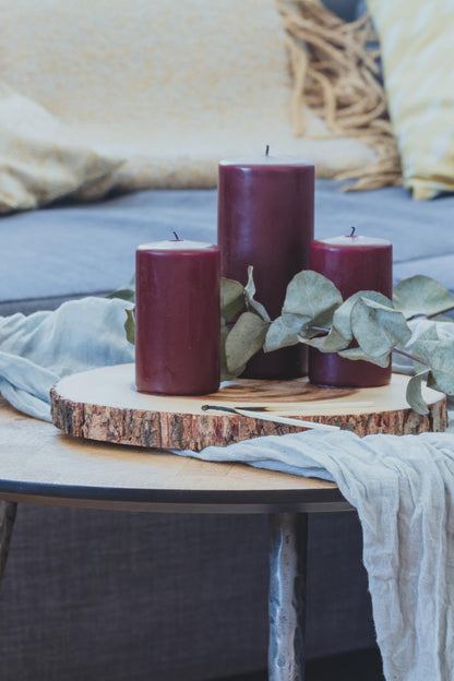 Artesà Natural Wooden Tree Trunk Cheese Board/Serving Platter with Bark Edge, 21 cm (8") - Round