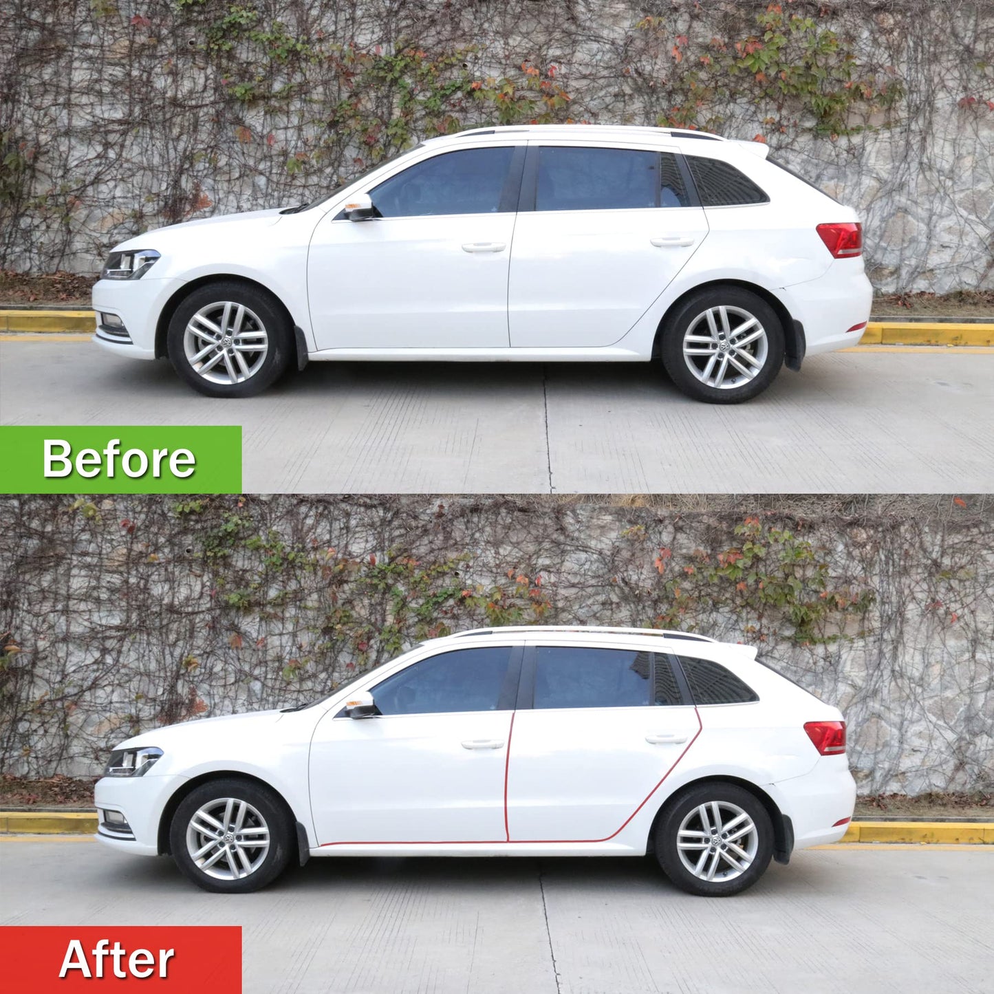 SINGARO 16.4Ft (5M) Car Door Edge Guard, No Glue Car Door Entry Guard Protective Strip, Rubber Edge Trim Car Door Protector, Applicable to Car, Truck, SUV and ATV, Car Exterior Accessories（Red）