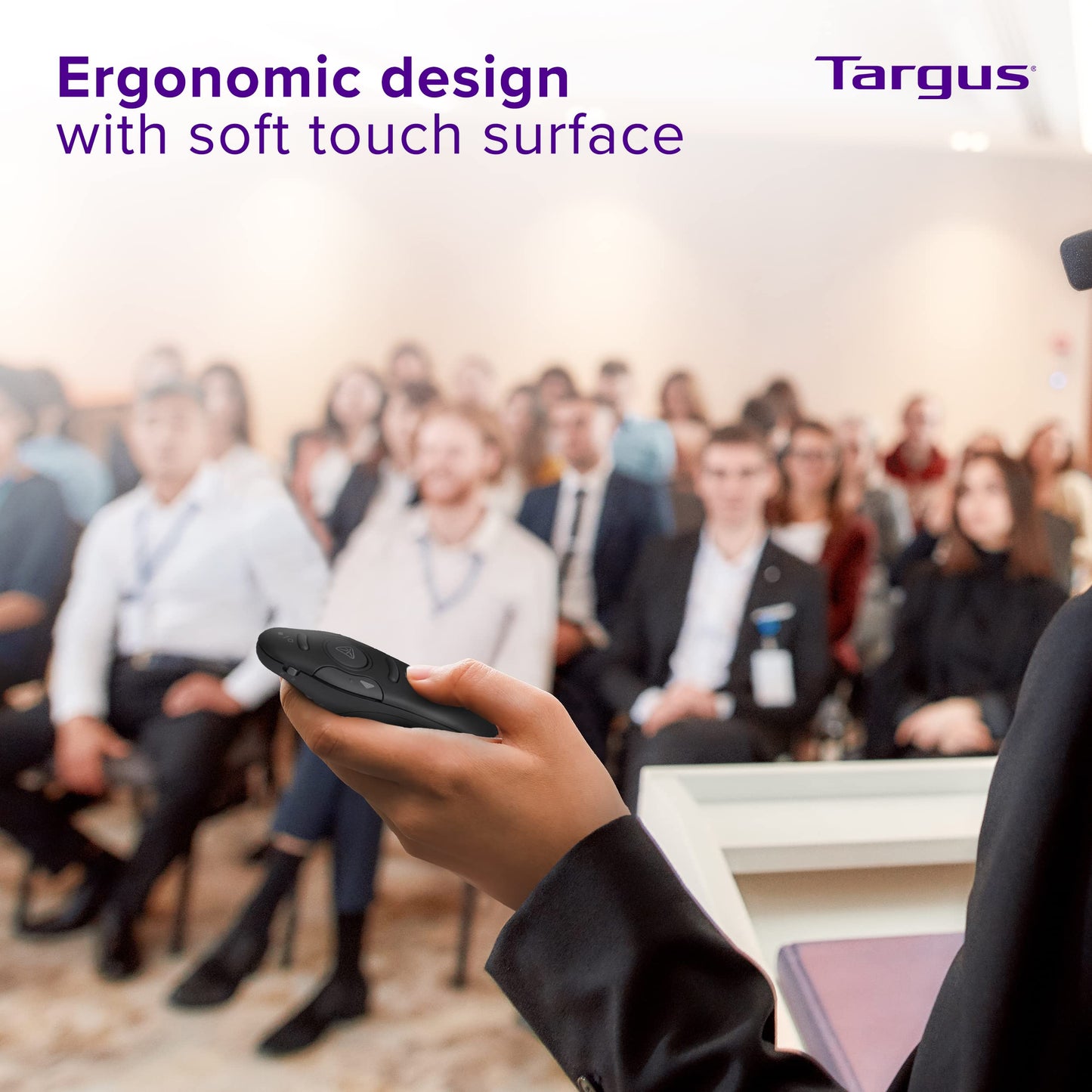 Targus Bluetooth Wireless Presentation Clicker Laser Pointer for Meetings and PowerPoint – Comes with USB Dongle, 50 Foot Range (AMP16US)