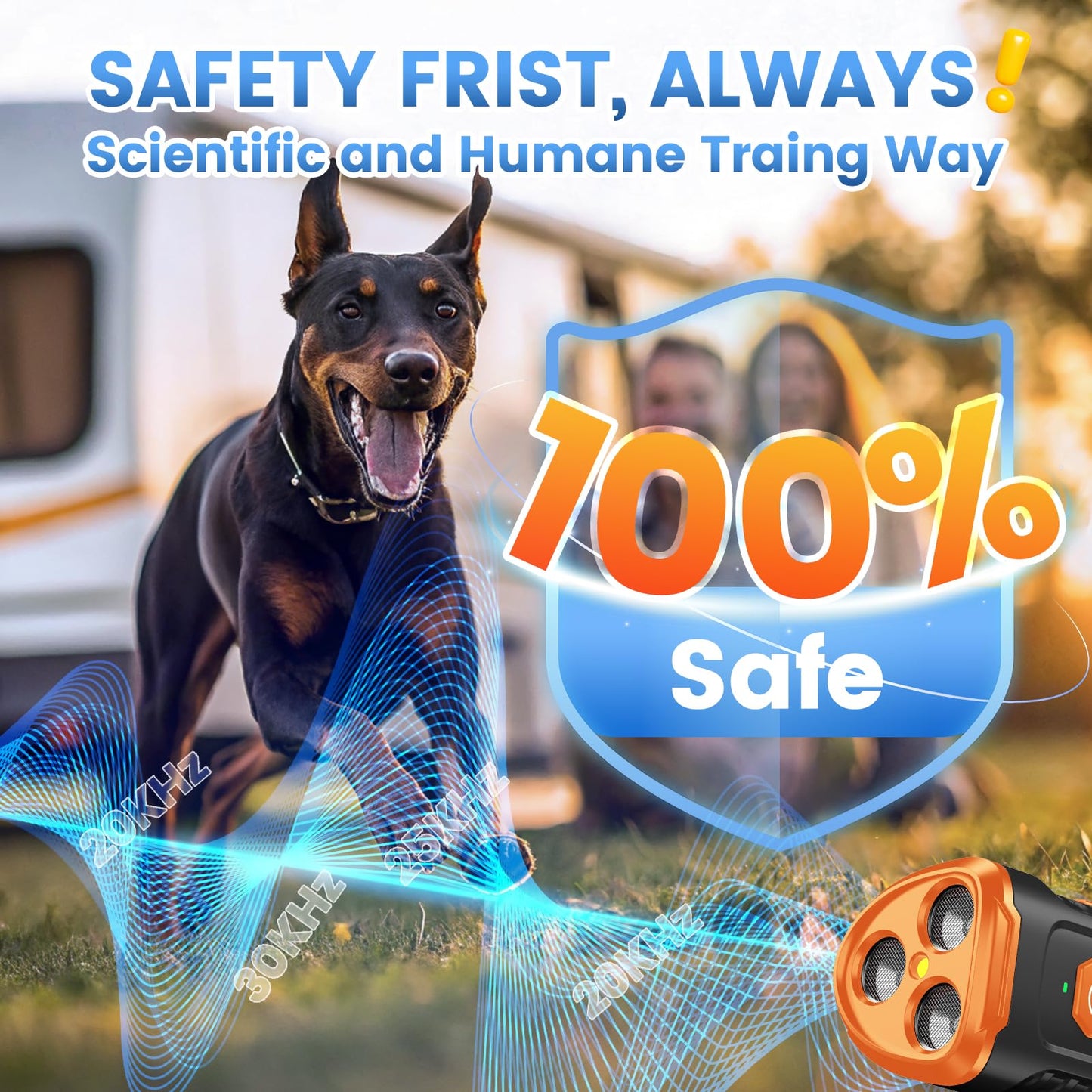 Cbersmg Dog Bark Deterrent Device 3X Anti Barking Device for Dogs, 5 Modes Stop Neighbors Dog Barks No More Safe for All Dogs 50FT Bark Control Indoor Outdoor with Flashlight,Dog Training Device