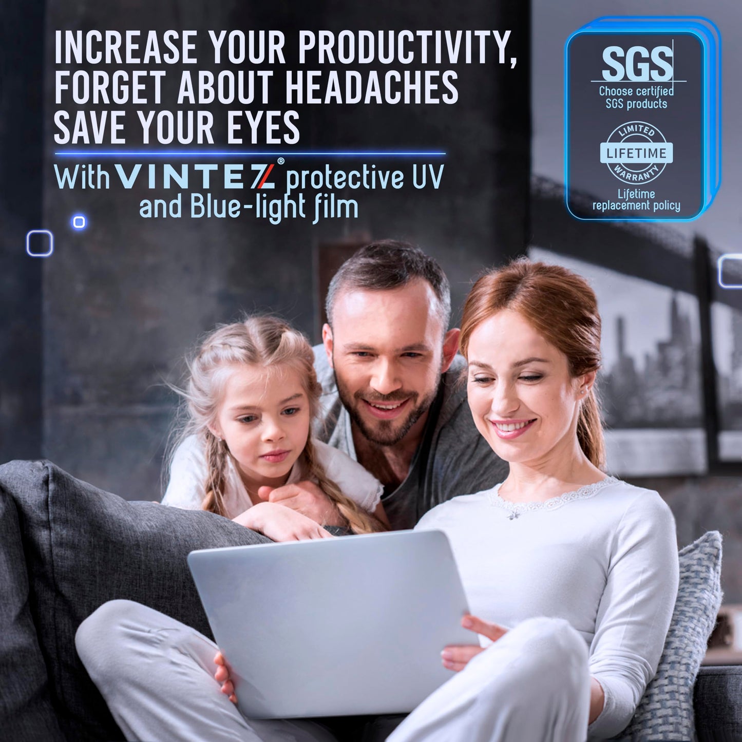 VINTEZ Magnetic Blue Light Screen Protector Compatible With MacBook Air 13.6" 2022, 2023, 2024, M2, M3 Anti Blue Light Blocking Filter for Laptop