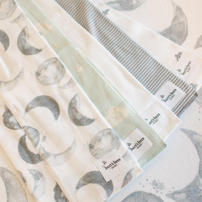 Burt's Bees Baby Infant Burp Cloths, 100% Organic Cotton Extra Absorbent Soft Fabric Drool Cloths, 5-Pack Newborn Must-Have Essential Large Burping Cloths, One Size 17 x 11.75 Inches