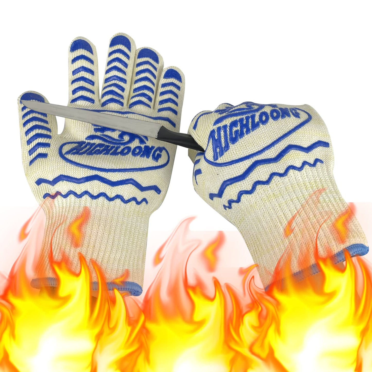 BBQ Gloves, Oven Gloves Original 2 Pack1472℉ Extreme Heat Resistant, Grilling Gloves Silicone Non-Slip Oven Mitts, Kitchen Gloves for BBQ, Grilling, Cooking, Baking