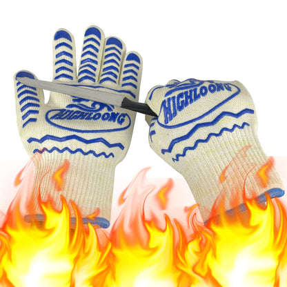 BBQ Gloves, Oven Gloves Original 2 Pack1472℉ Extreme Heat Resistant, Grilling Gloves Silicone Non-Slip Oven Mitts, Kitchen Gloves for BBQ, Grilling, Cooking, Baking