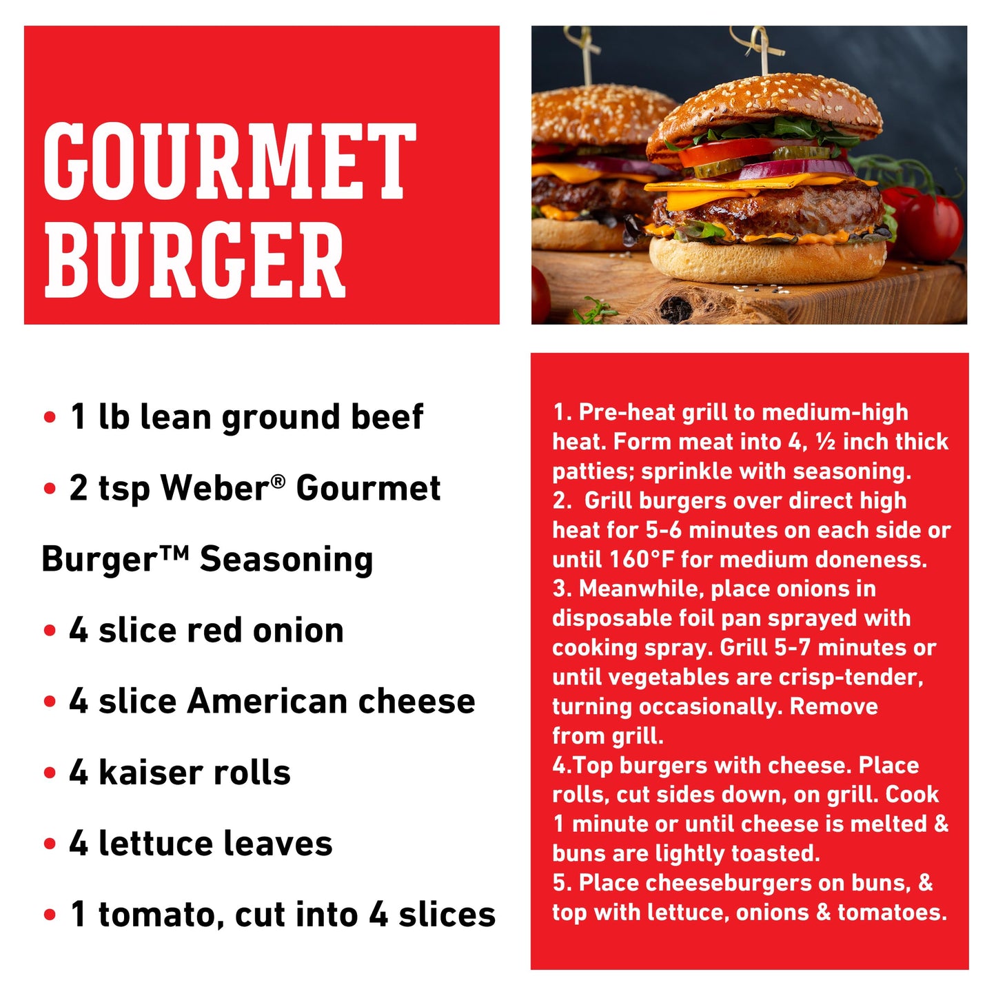 Weber Gourmet Burger Seasoning, 12.5 oz