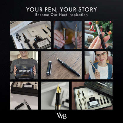 Wordsworth & Black Calligraphy Pen Gift Set, Includes Bottle, 6 Cartridges, Refill Converter, 6 Replacement Nibs, Premium Package, Journaling, Smooth Writing Pens [Black Chrome]
