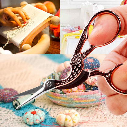 BIHRTC 3.6 Inch Embroidery Scissors Small Precision Embroidery Scissors Stainless Steel Crafting Shears for Needlework Threading Sewing Handcraft Crochet Artwork DIY Tools