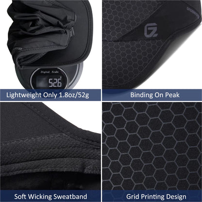 Sport Cap,Soft Brim Lightweight Running Hat Breathable Baseball Cap Quick Dry Sport Caps Cooling Portable Sun Hats for Men and Woman Performance Cloth Workouts and Outdoor Activities Black