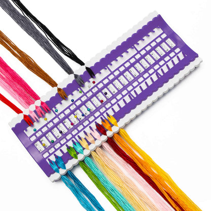 50 Positions Floss Organizer Embroidery Shelf, Luxiv Thread Organizers for Cross Stitch Embroidery Thread Holder with 15Pcs Replaceable Paper Card Sewing Needle, Embroidery Floss Organizer