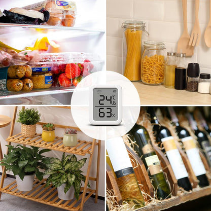 SwitchBot Thermometer Hygrometer, Bluetooth Indoor Humidity Meter for Home, Temperature Sensor with App Control, Large LCD Display, Notification Alerts, 2-Year Data Storage Export