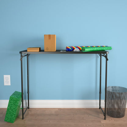 Cosco 20 x 48 Adjustable Height PVC Top, Black Table