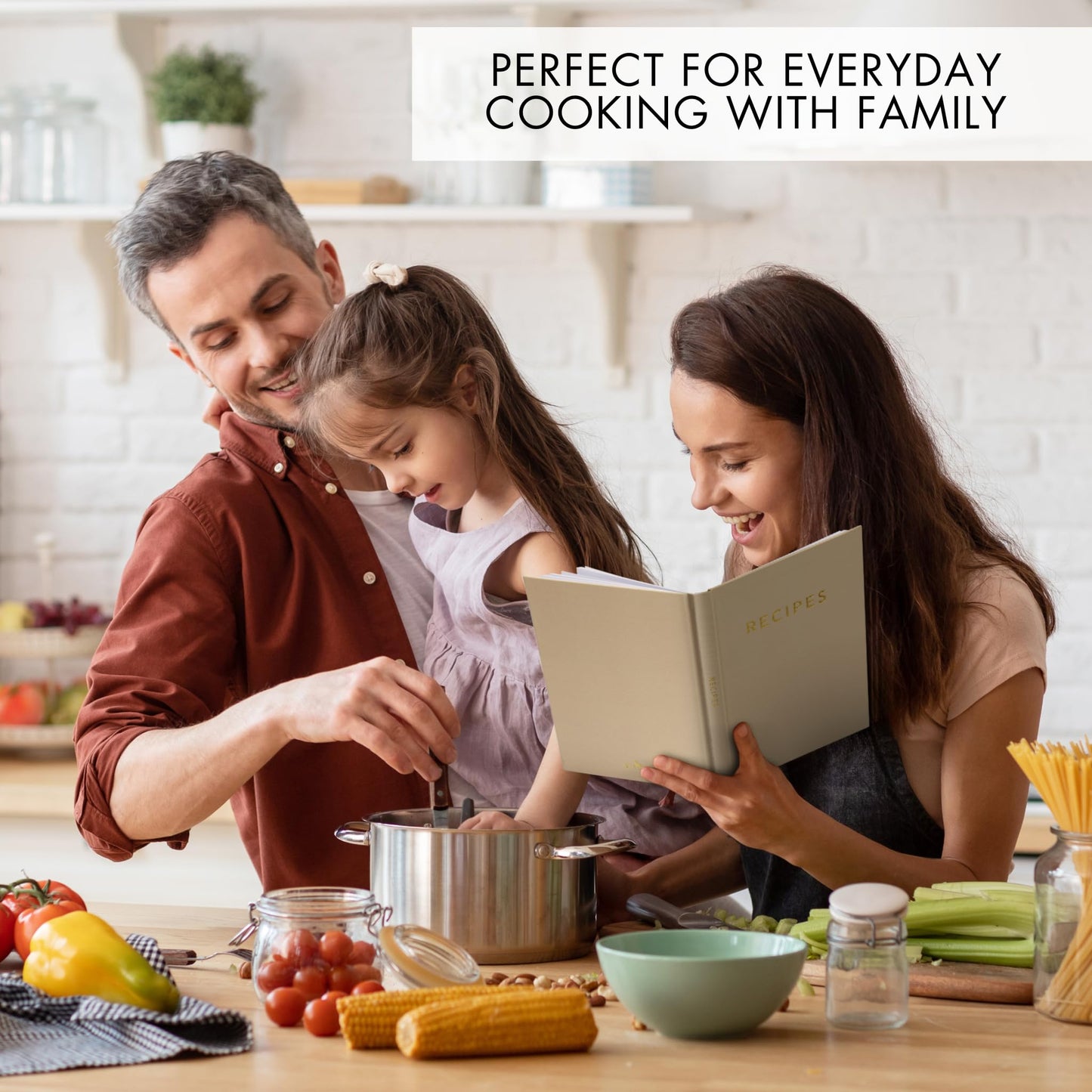 ZICOTO Aesthetic Blank Recipe Book with Waterproof Cover - The Perfect Recipe Notebook To Write In Your Own Recipes - Beautiful Blank Cookbook to Organize Your Recipes