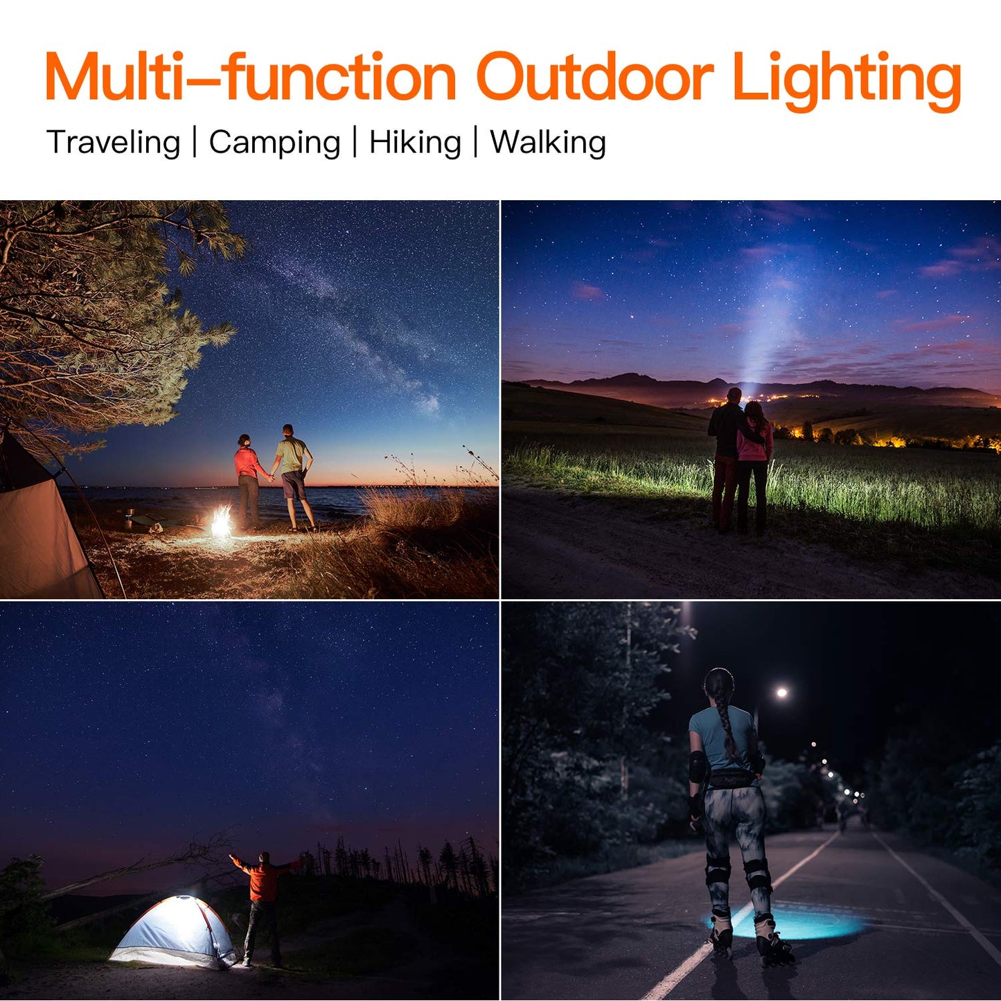 BUYSIGHT Rechargeable Spotlight,Spot Lights Hand held High lumens Large Flashlight Handheld Spotlight Lightweight and Super Bright Flashlight (Aluminium_Alloy Golden)