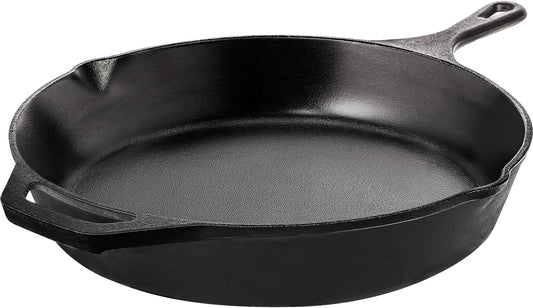 Utopia Kitchen Cast Iron Frying Pan 12 Inch, Cast Iron Chefs Pan, Pre Seasoned Skillet, Safe Grill Cookware for Indoor & Outdoor Use, Black