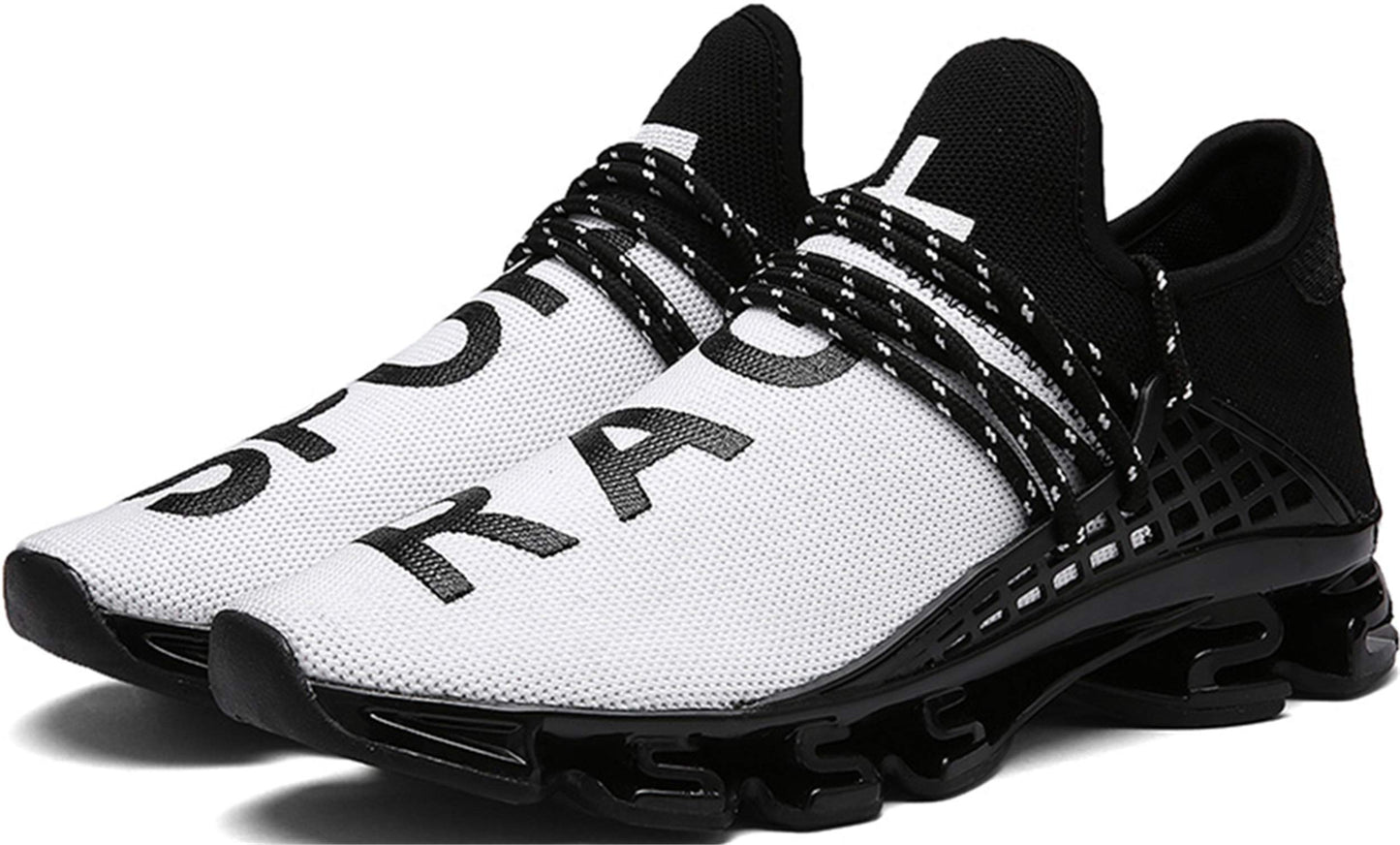 DUORO Men's Slip On Road Running Shoes, Breathable, Lightweight, Comfortable, White, Size 11.5 Wide