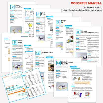Teenii Electricity and Magnetism Kit Experiments STEM Science Kit for Kids, Electromagnetism Circuit Learning Set School Lab Physics Educational Toys, Birthday Gift for Boys Girls Age 8-16 Year Old