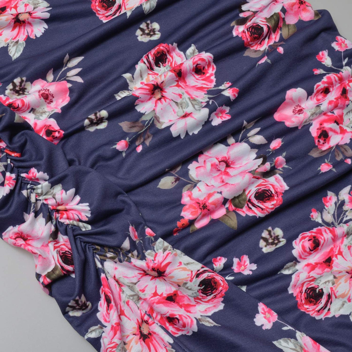 GINKANA Women Summer Sleeveless Maternity Dress Pregnancy Tank Scoop Neck Clothes Bodycon, Floral Navy Blue,M