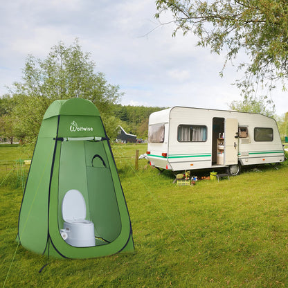 WolfWise Pop Up Privacy Shower Tent Portable Outdoor Sun Shelter Camp Toilet Changing Dressing Room Medium, Green