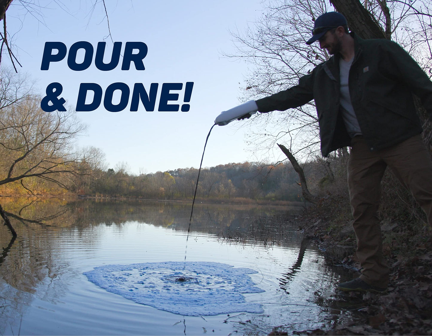 Crystal Blue Lake and Pond Dye - 1 Gallon - Royal Blue Color Treats up to 1 Acre - Clean, Clear & Crystal Blue Water - Environmentally Friendly Pond Dye