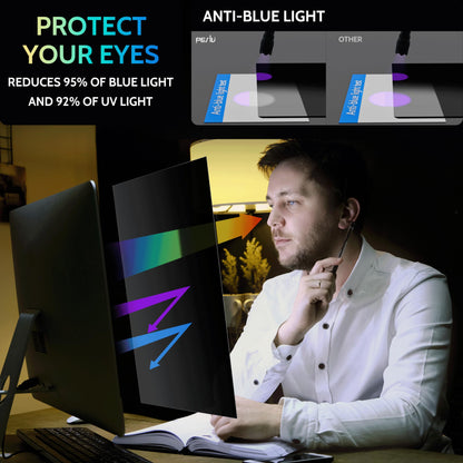 [2-Pack] 24 Inch Privacy Screen for Computer Monitor 16:9 Aspect Ratio, Eye Protection Anti Blue Light Glare Shield, 24inch Removable Black Blackout Anti Spy Desktop Security Private Filter