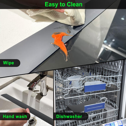 Silicone Stove Counter Gap Cover / Filler by Kindga 25" Long, Sealing Spills Between Kitchen Appliances Washing Machine and Stovetop, Set of 2 (Black)