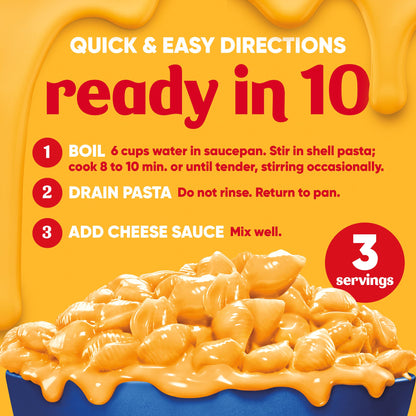 Velveeta Shells & Cheese Original Shell Pasta & Cheese Sauce, 3 ct Pack, 12 oz Boxes