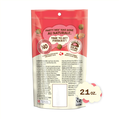 Purina Friskies Natural Cat Treats, Party Mix Natural Yums With Real Salmon and Vitamins, Minerals & Nutrients - (Pack of 10) 2.1 Oz. Pouches