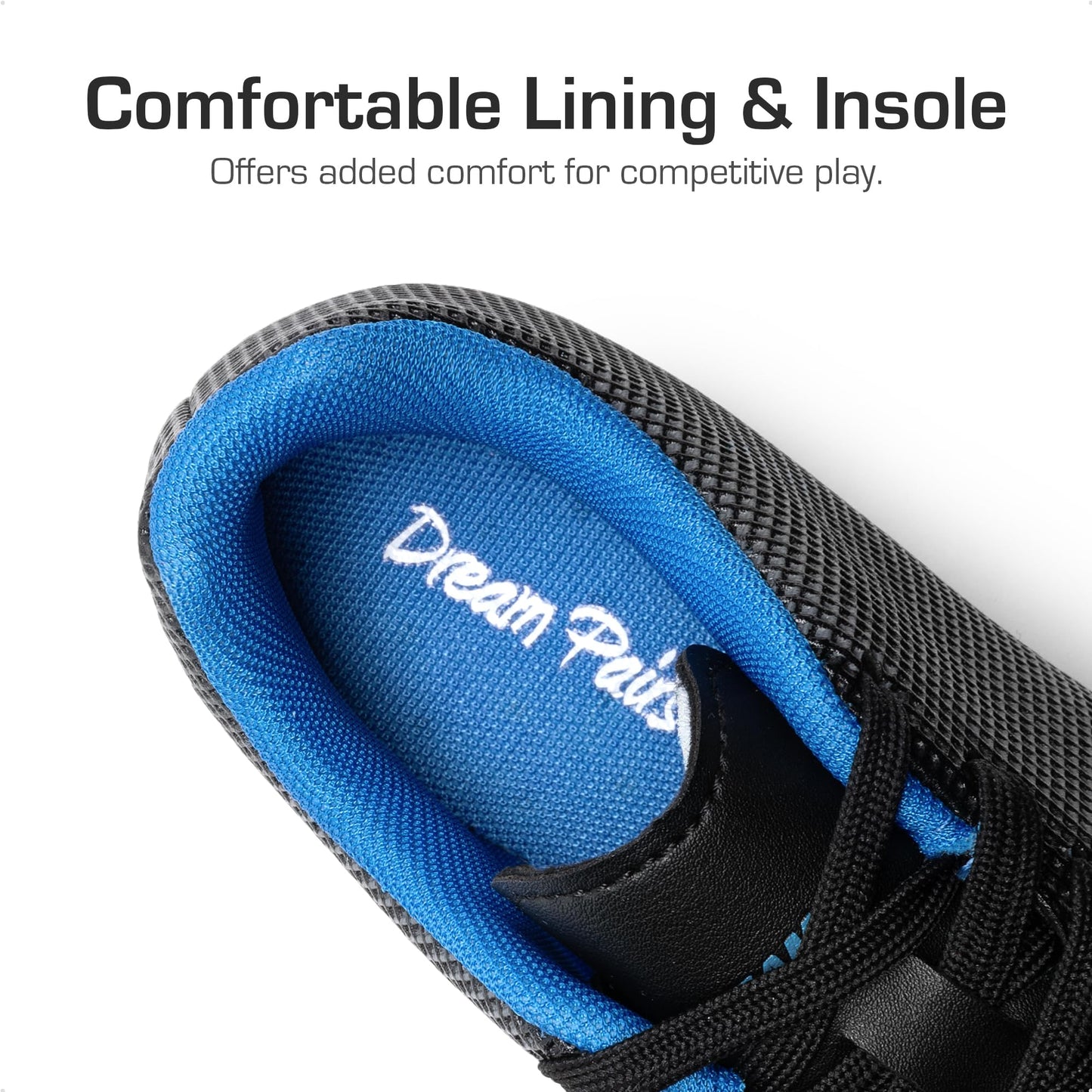 DREAM PAIRS Boys Girls Soccer Cleats Youth Firm Groud Athletic Outdoor Trainning Football Shoes for Little/Big Kid,Size 6 Big Kid,Black/Blue,SDSO224K