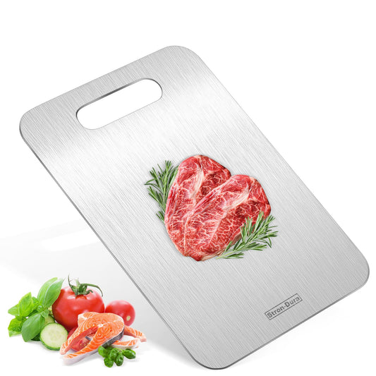 Stron- Dura Cutting Board - 304 Food Grade Stainless Steel Cutting Boards for Kitchen- for cutting Meat, Fruit, Vegetables, Outdoor or Indoor 11.5" X 8" (1, Small)