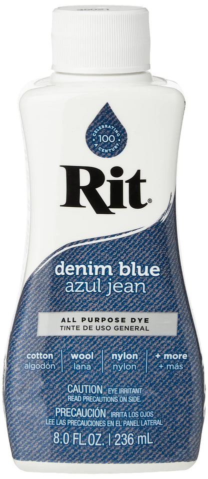 Rit Purpose Liquid Dye, Fabric, Denim Blue, 236ml