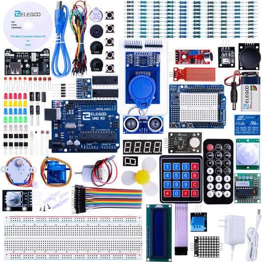 ELEGOO UNO R3 Project Most Complete Starter Kit with Tutorial Compatible with Arduino IDE (200+ Components)