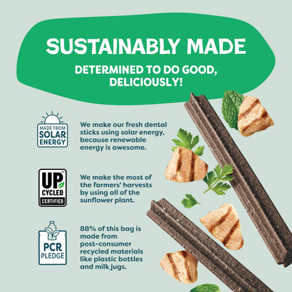 Shameless Pets Dental Treats for Dogs, A Cluck A Day - with Digestive Support for Teeth Cleaning & Fresh Breath - Dog Bones Dental Chews Free from Grain, Corn & Soy