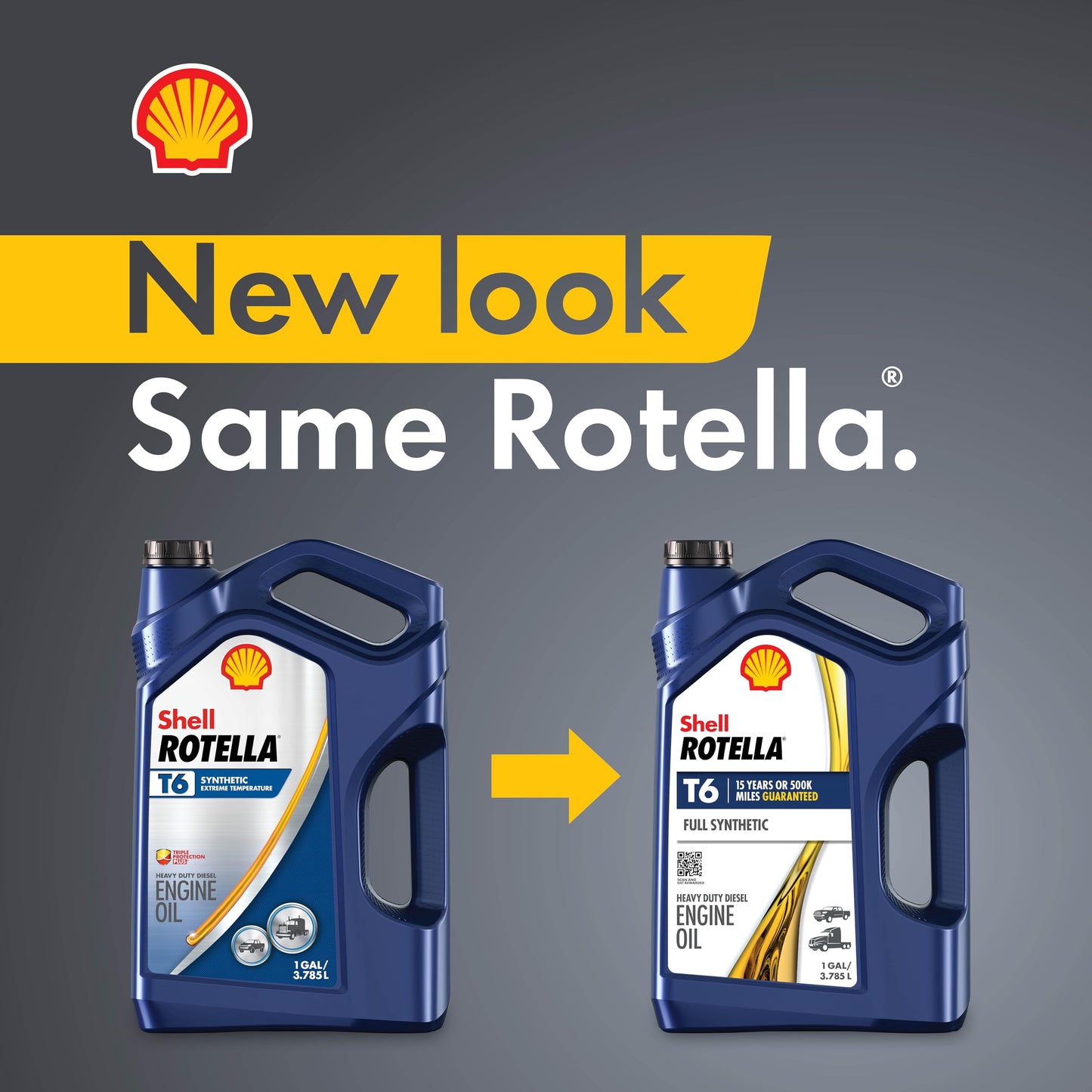 Shell Rotella T6 Full Synthetic 15W-40 Diesel Engine Oil, 1 Gallon