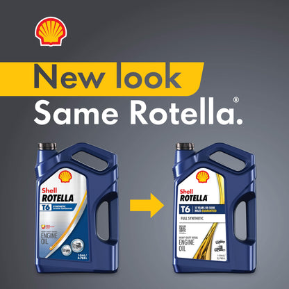 Shell Rotella T6 Full Synthetic 15W-40 Diesel Engine Oil, 1 Gallon