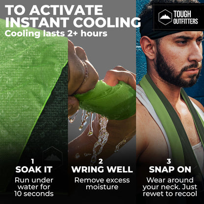 Tough Outdoors Cooling Towel - Cooling Towels for Neck & Face - Ice Wrap & Sweat Rag for Camping Gym Yoga & Sports - Workout Towel for Gym Sweat - Cool Towels for Extreme Heat