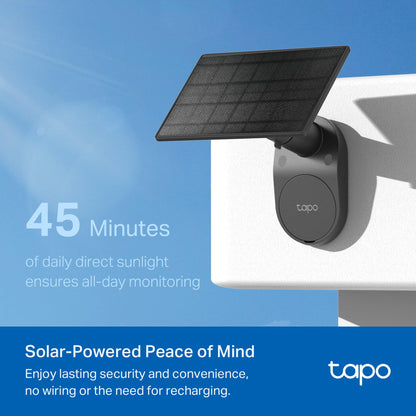 Tapo SolarCam C403 Kit, Outdoor Battery Camera w/Solar Panel, Wireless, 1080P, Free Person Detection, SD/Cloud Storage, Color Night Vision, Built-in Spotlights & Alarm, No Hub Needed, Black