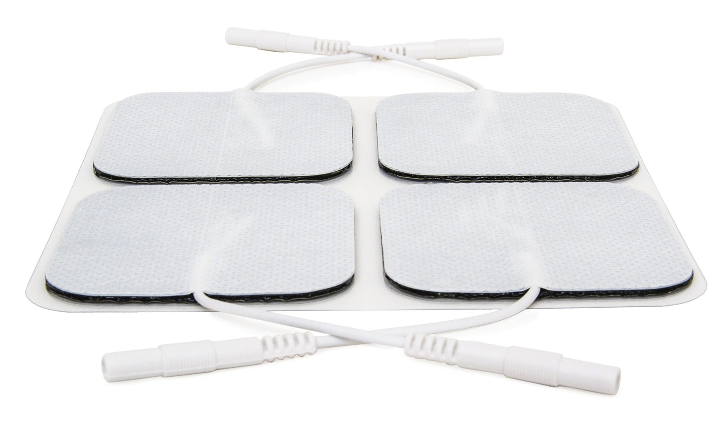 reserv 2" x 2" Premium Re-Usable Self Adhesive Electrode Pads for TENS/EMS Unit, Fabric Backed Pads with Premium Gel (Latex Free) (4 Pack (160 electrodes)