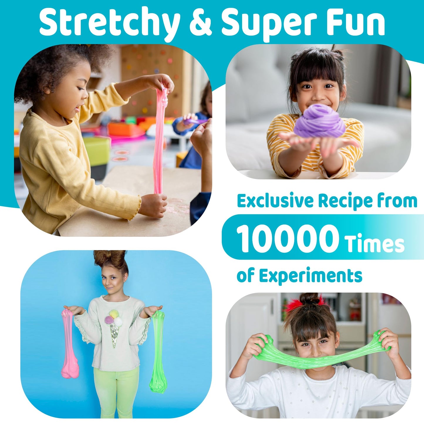 YasTant Slime Kit for Girls and Boys, Safe and Fluffy Slime for Kids, Stress Relief Kids Slime Kits for Toddlers, Stretchy Butter Slime Pack of 6