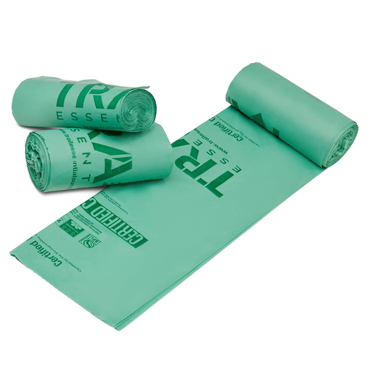 Trail Essentials 25 Count Biodegradable Toilet Bags, 5 Gallon Capacity, Convenient Carry Case