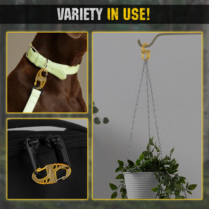 Carabiner Clip - Double Spring snap Hook- 5 Pack S-Biners - Locking Key Ring - Coyote Mini Carabiners