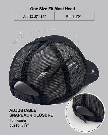 Utmost Structured Baseball Cap with Adjustable Closure - Performance Hat for Outdoor Activities and Custom Embroidery (1pc Black/Mesh)