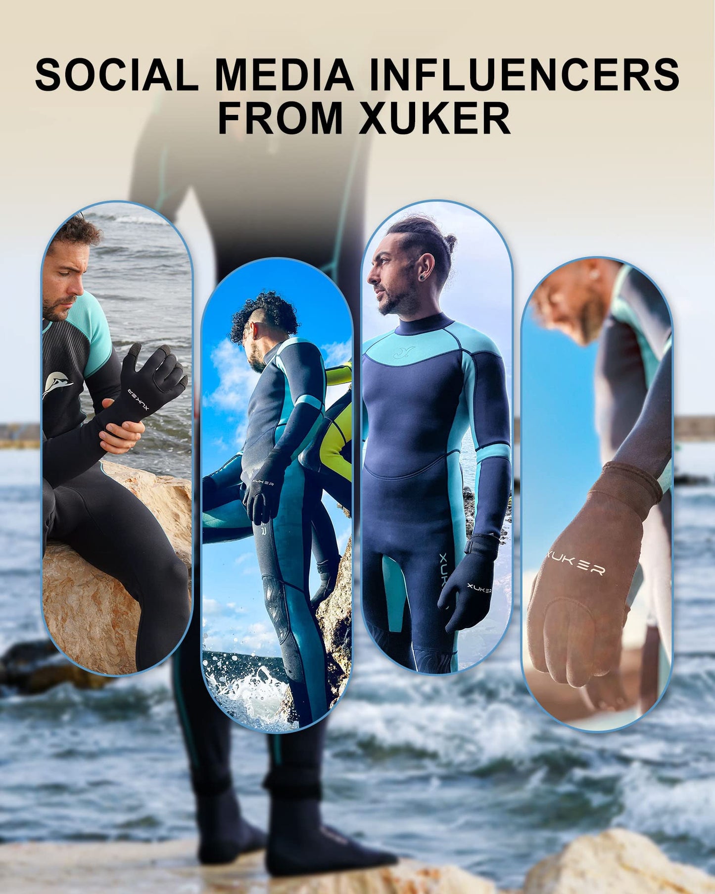 XUKER Neoprene Water Socks 3mm, Sand Proof Beach Volleyball Socks Diving Socks for Outdoor Water Sports